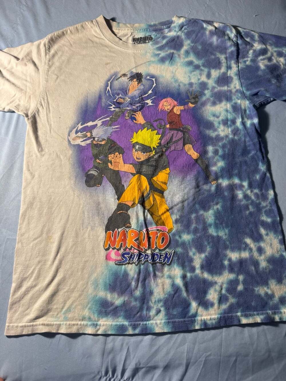 Naruto Shippuden Tie Dye T-Shirt Size M Anime Graphic